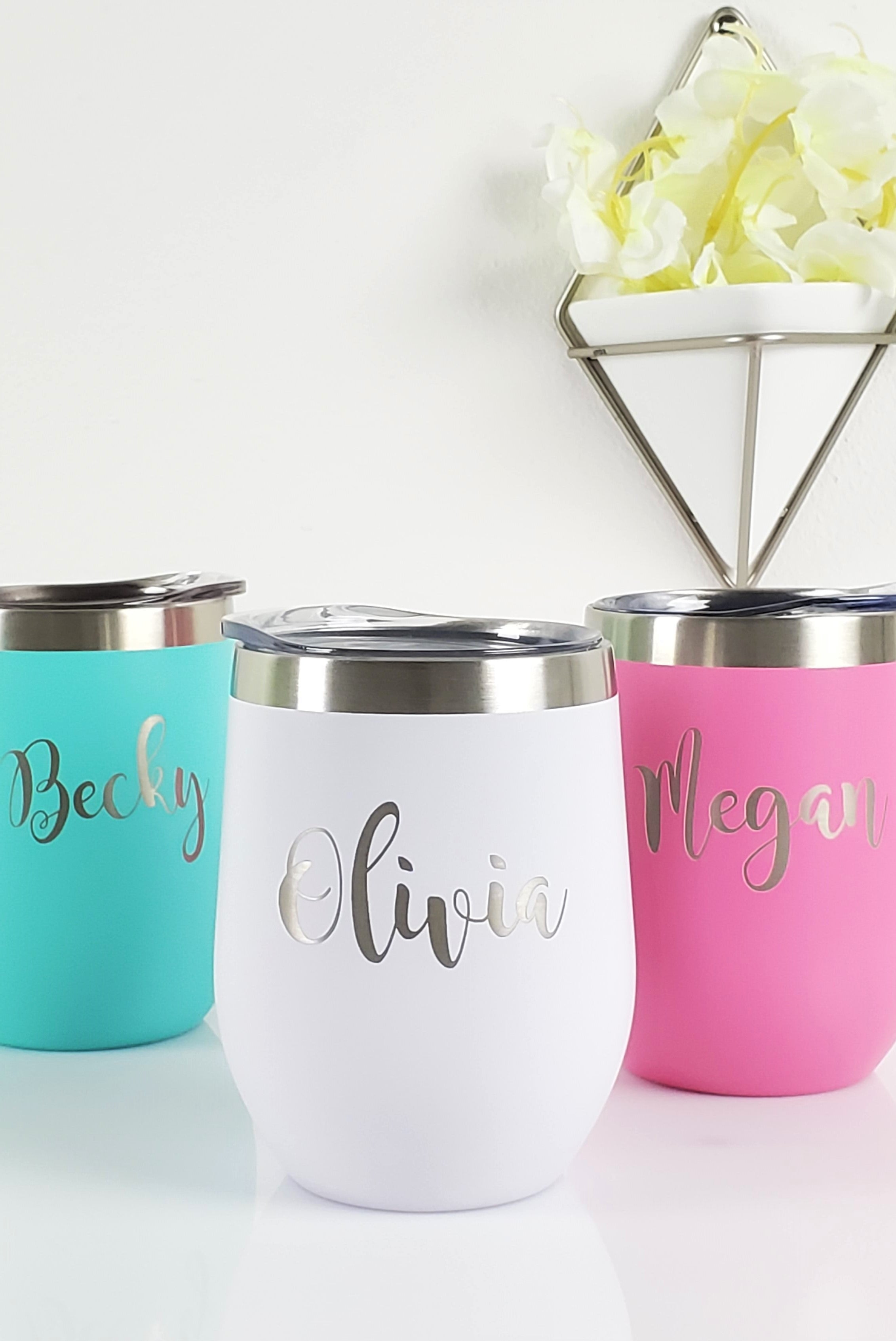 12oz Wine Tumbler Personalized Because Kids