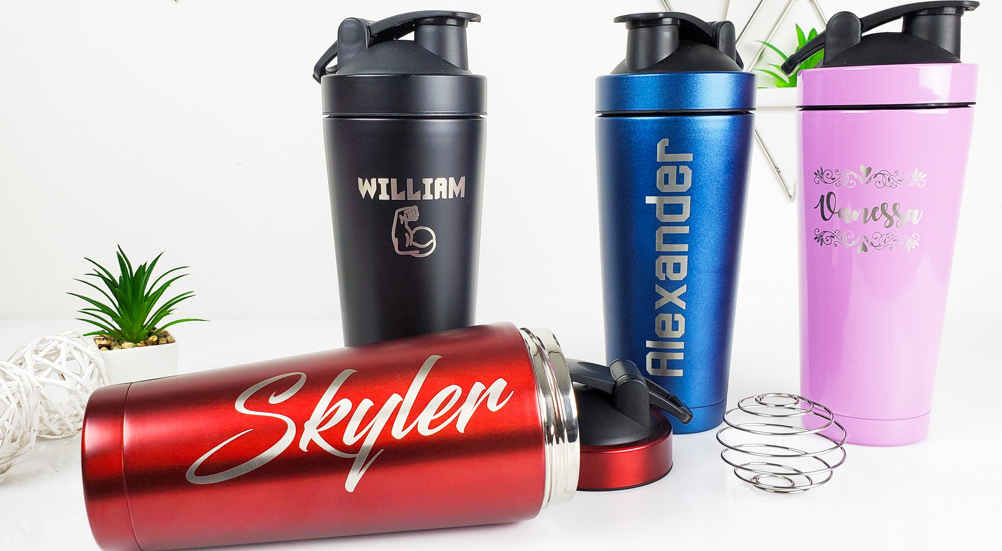 Custom Printed Stainless Steel Shaker Bottle - 30oz with your logo