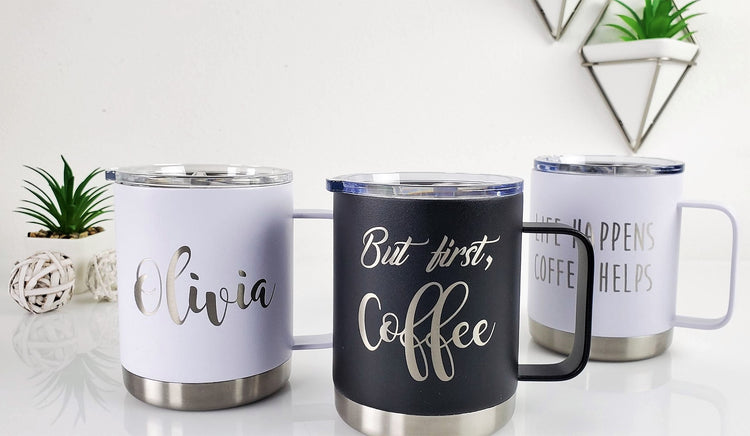 Personalized 12oz Coffee Mugs - Engraving Options