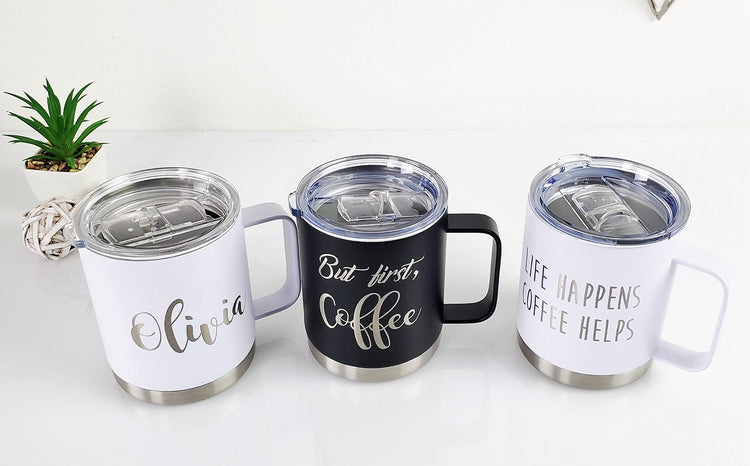 Personalized 12oz Coffee Mugs - Engraving Options