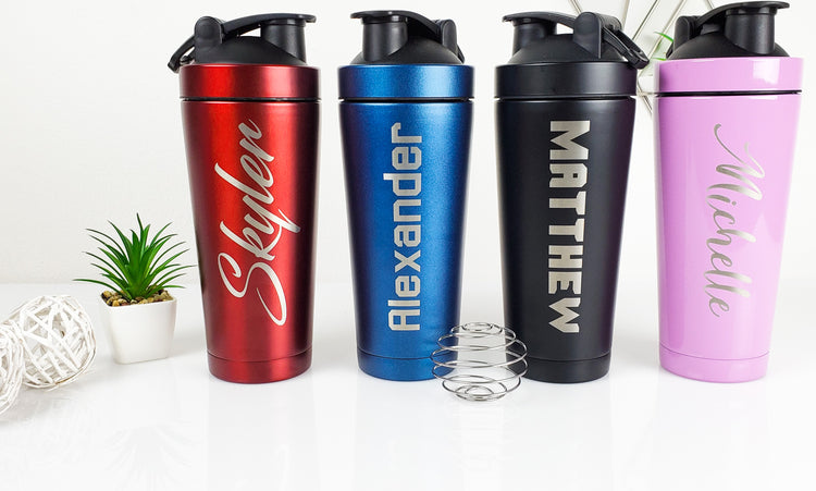 Personalise Initial & Name on Protein Shaker Bottle Gifts Ideas