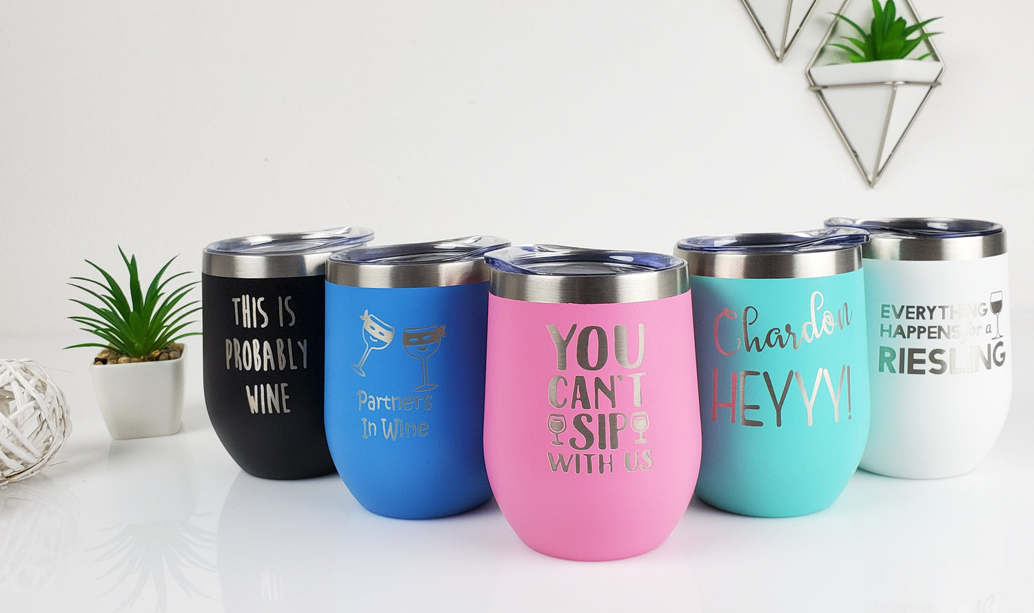 12oz Wine Tumblers with Funny Quotes – CRU CUPS