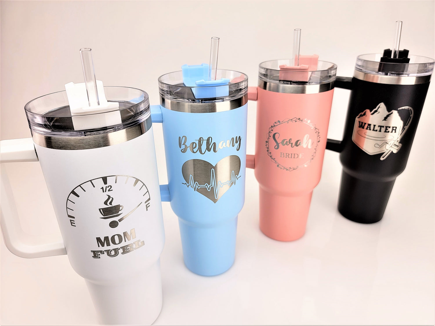 Travel Tumblers With Handles & Straws