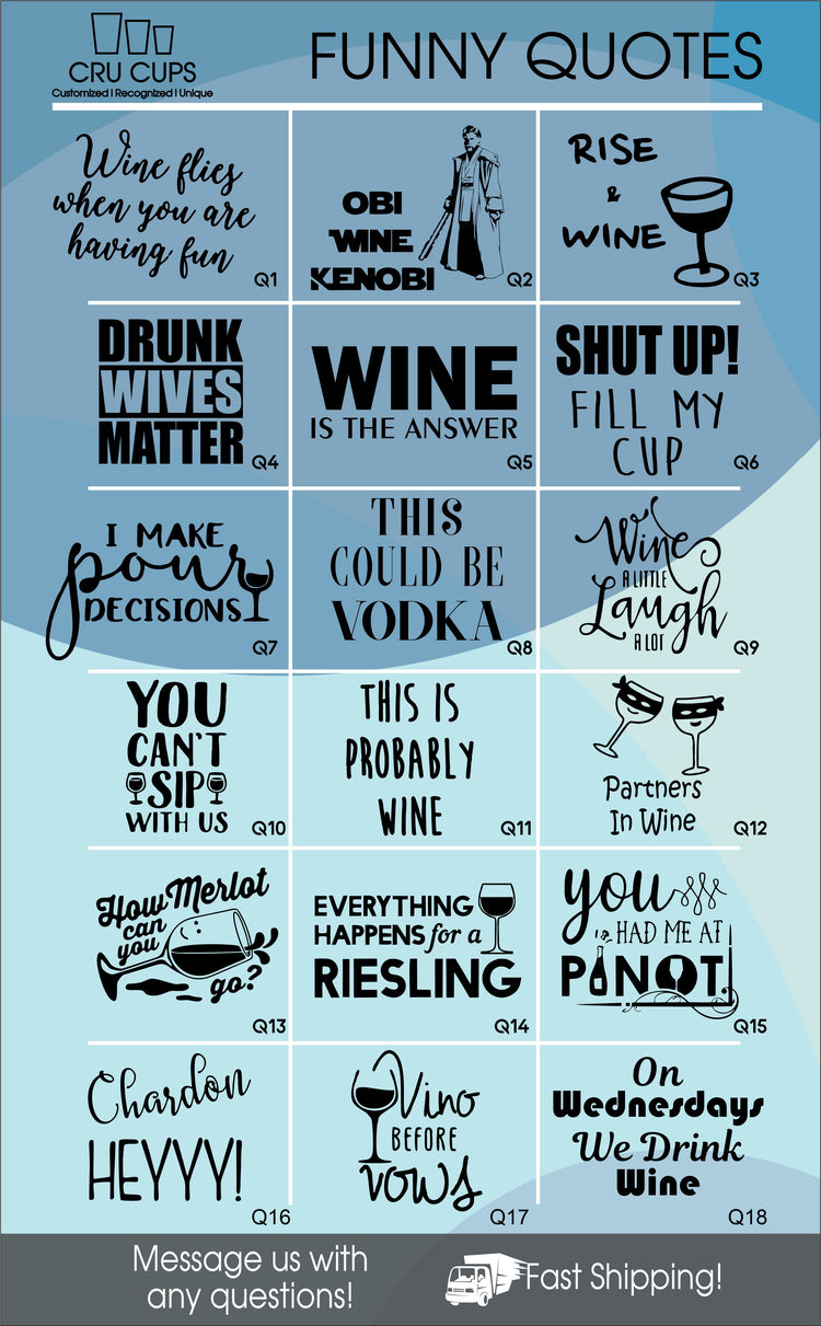 12oz Wine Tumblers with Funny Quotes